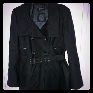 Authentic Guess Women's Loden Green Peacoat